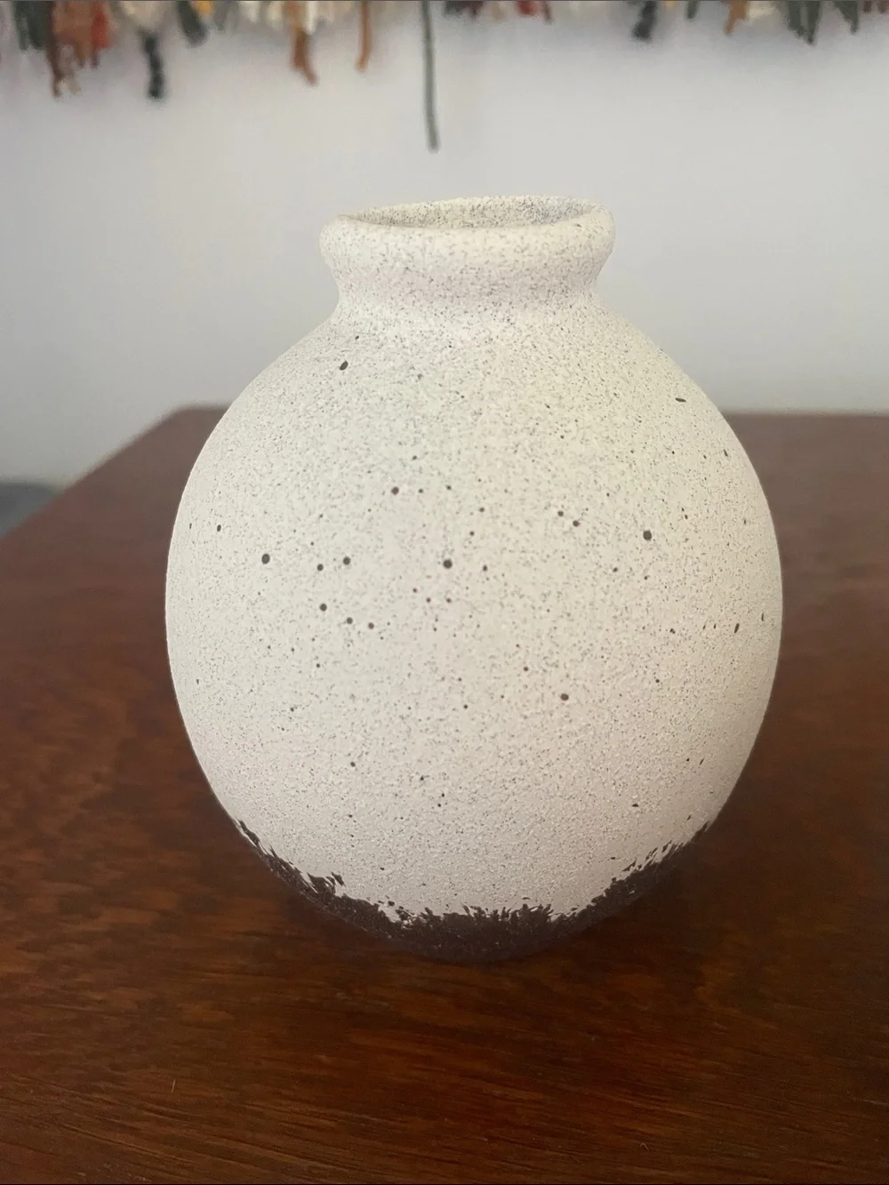 Textured Ceramic Bud Vases in White and Brown - Set of 2 like new